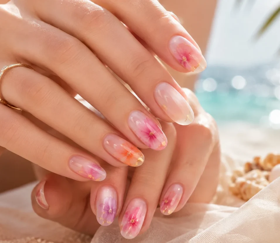 Blooming Gel Nails Jadi Tren Manikur Musim Panas